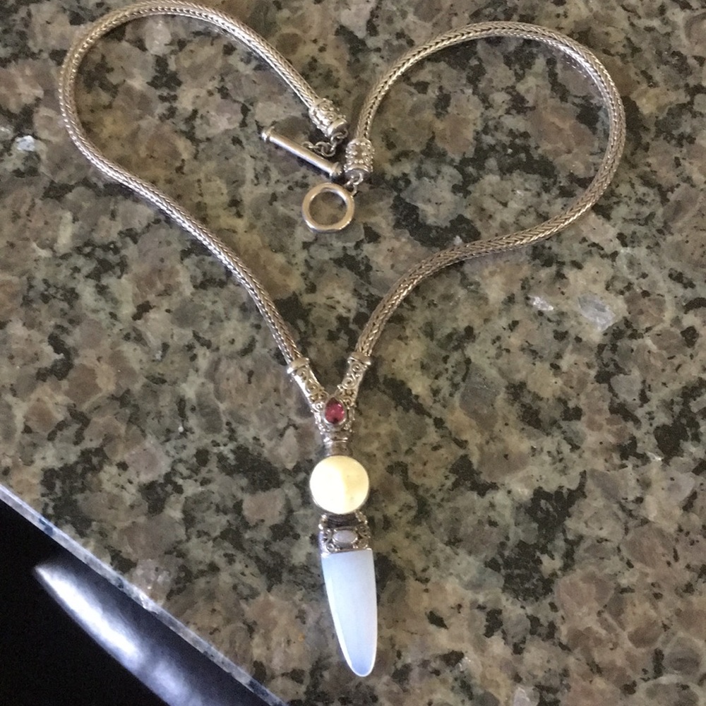 Vintage Amethyst/Ivory 925 necklace